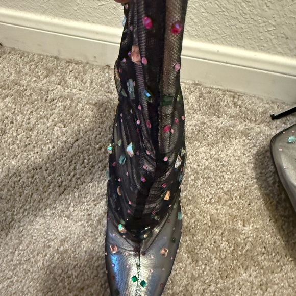 Alexander Wang Metallic Heeled Boots with Colorful Accents - Picture 4 of 4